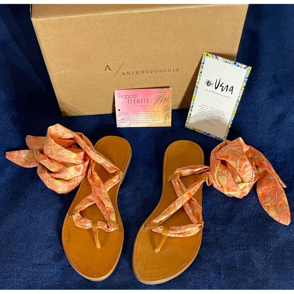 Anthropologie Vera Scarf Gladiator Sandals NWT SIZE 10 - Picture 5 of 15